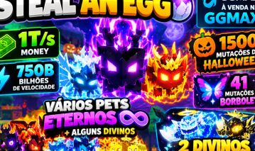STEAL AN EGG CONTA INSANA 1T/s + 750B SPEED + 1500 HALLOWEEN Mutations