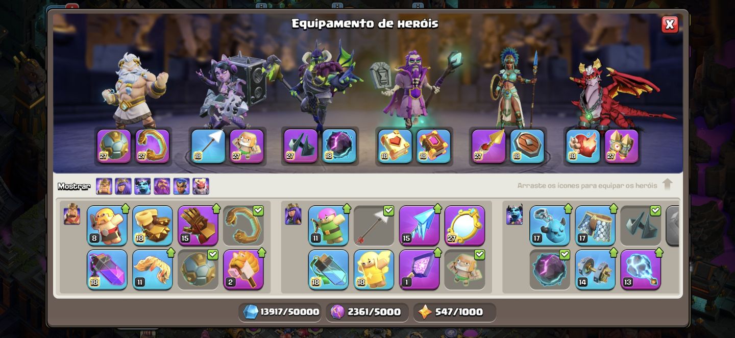 Conta de clash of clã semi-full 90%