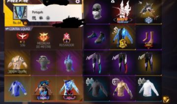 Conta Free Fire Prime 7 Gemada, blusa Galaxy calças angelical conta tops chamar