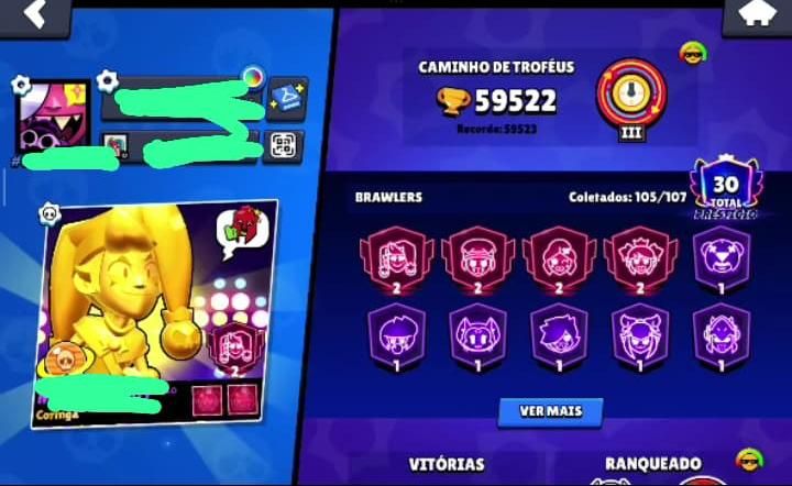 CONTA RARA ANTIGA BRAWL STARS
