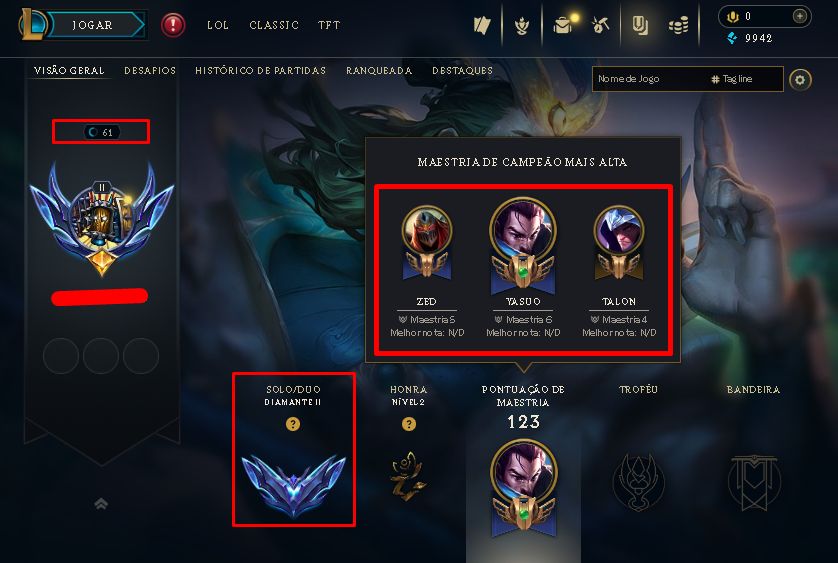 [CONTA BR] Esmeralda 1 SoloQ+Skins+Mmr Mediano +Zaahen Jornada Imortal