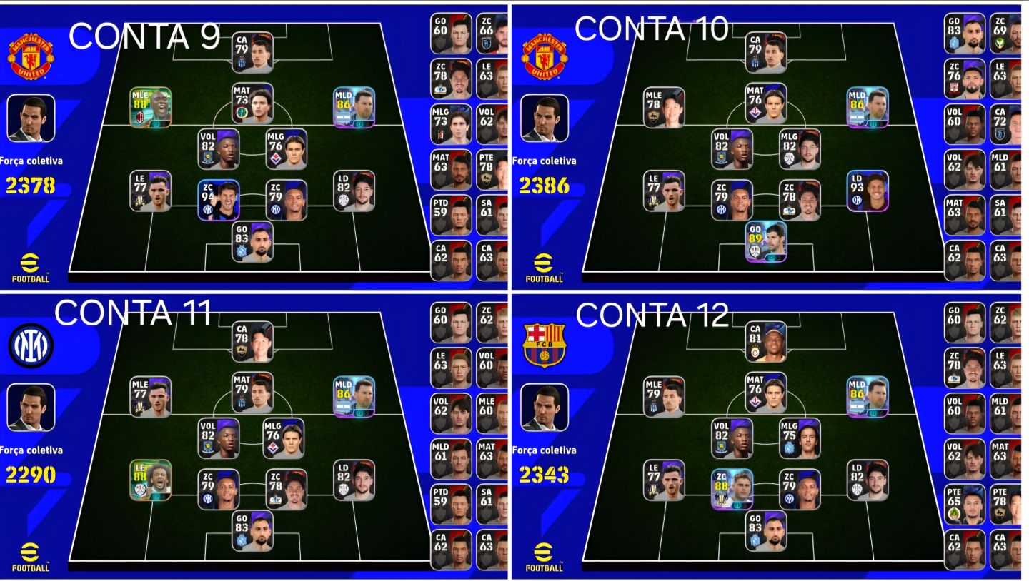 CONTAS EFOOTBALL MOBILE/ÉPICOS/BIG TIME/SHOW TIME