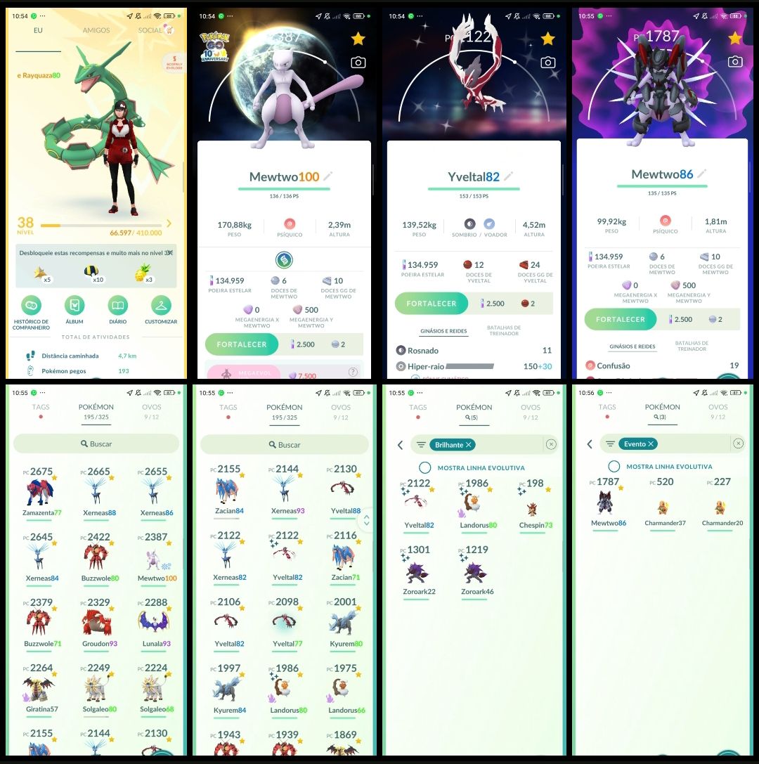 Pokémon Go L38 | Mewtwo Armored | Mewtwo 100% | 28 Lendários | Q276
