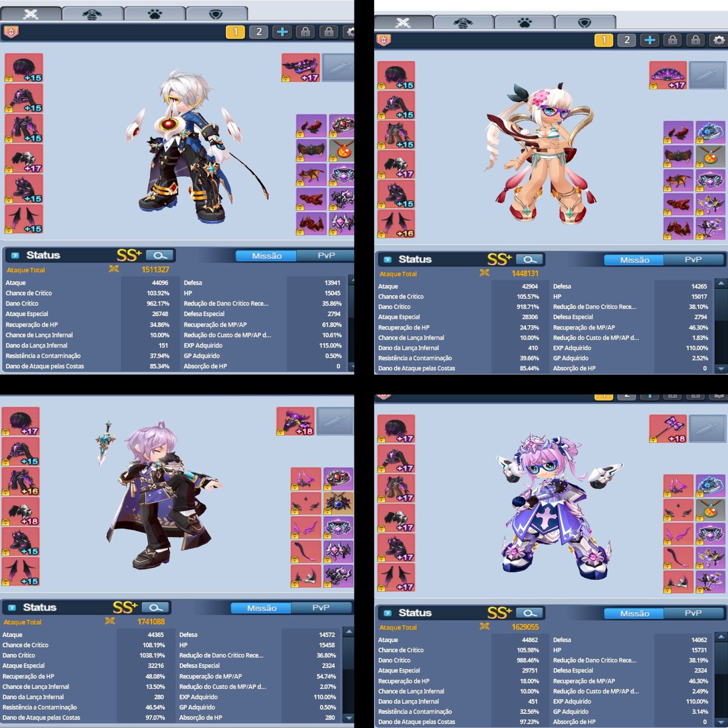 Conta EndCame GrandChase Classic C-Lvl 842 | 25 Chars Full 1.4KK+