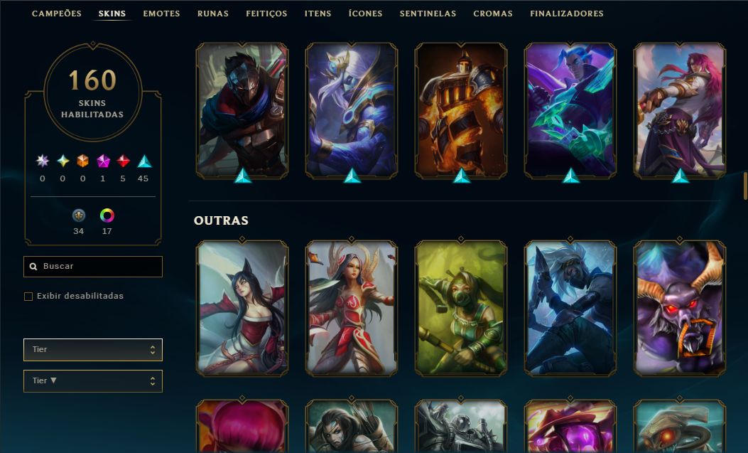 CONTA LOL | 160 SKINS | SEASON 2013