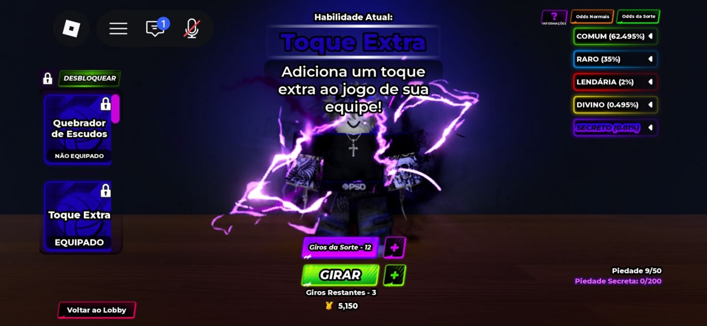 Conta de roblox volleybol legends