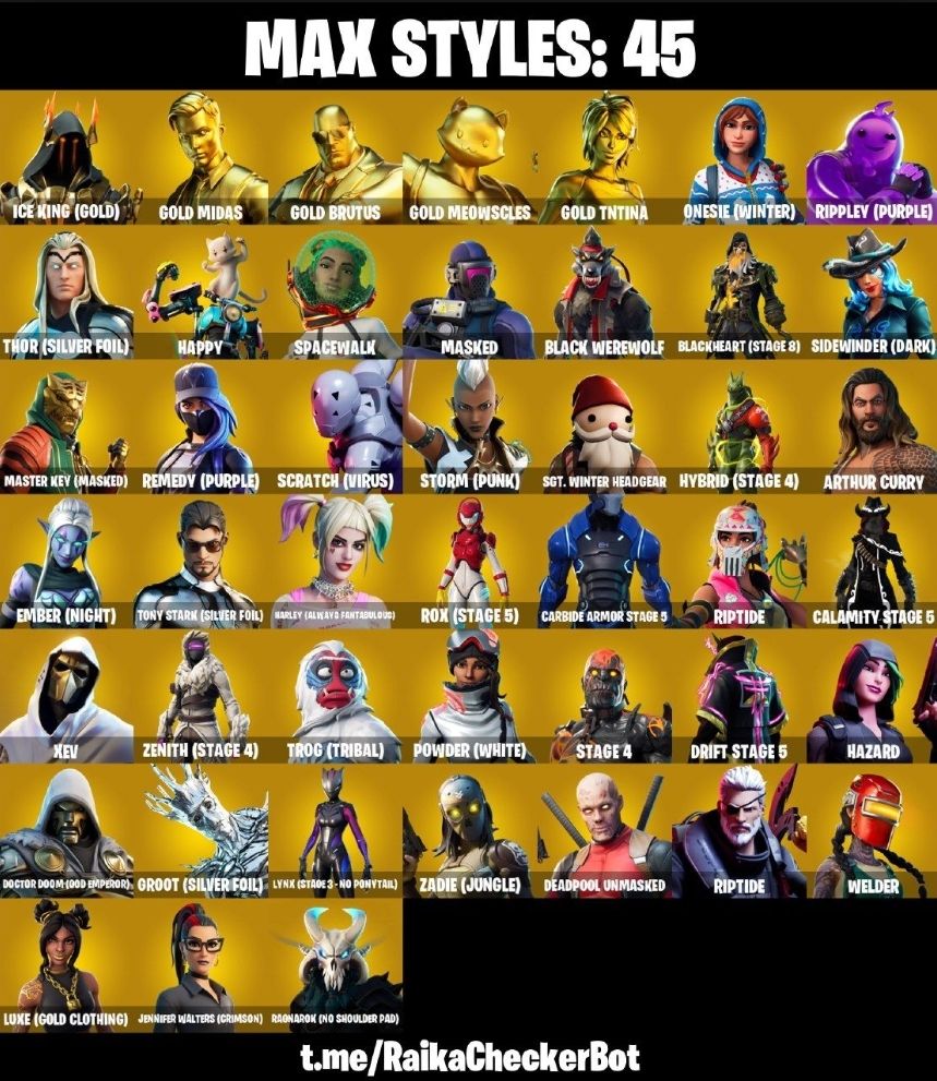 Conta fortnite rara com várias skins 600 V-Bucks
