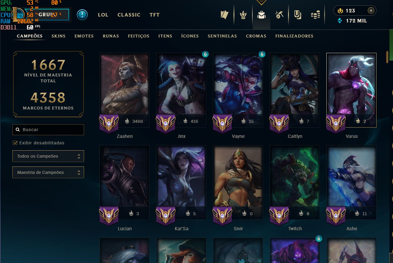 Conta lol Top 1 zaahen esmeralda 2
