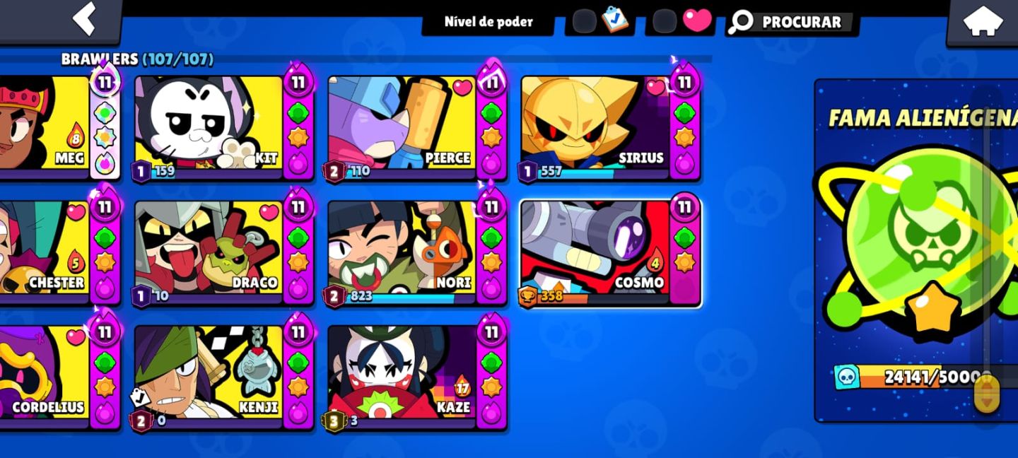 CONTA DE BRAWL STARS DE 2019 MAX E SKINS RARAS!!