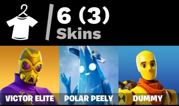 Conta Fortnite 6 SKINS/ Victor Elite Raridade / Polar Peely / Dummy