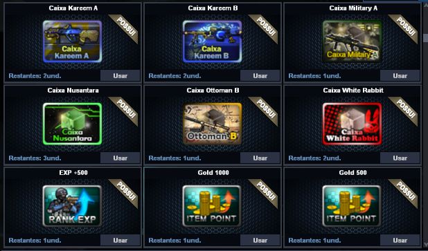 Conta PointBlank - Itens raros/exclusivos