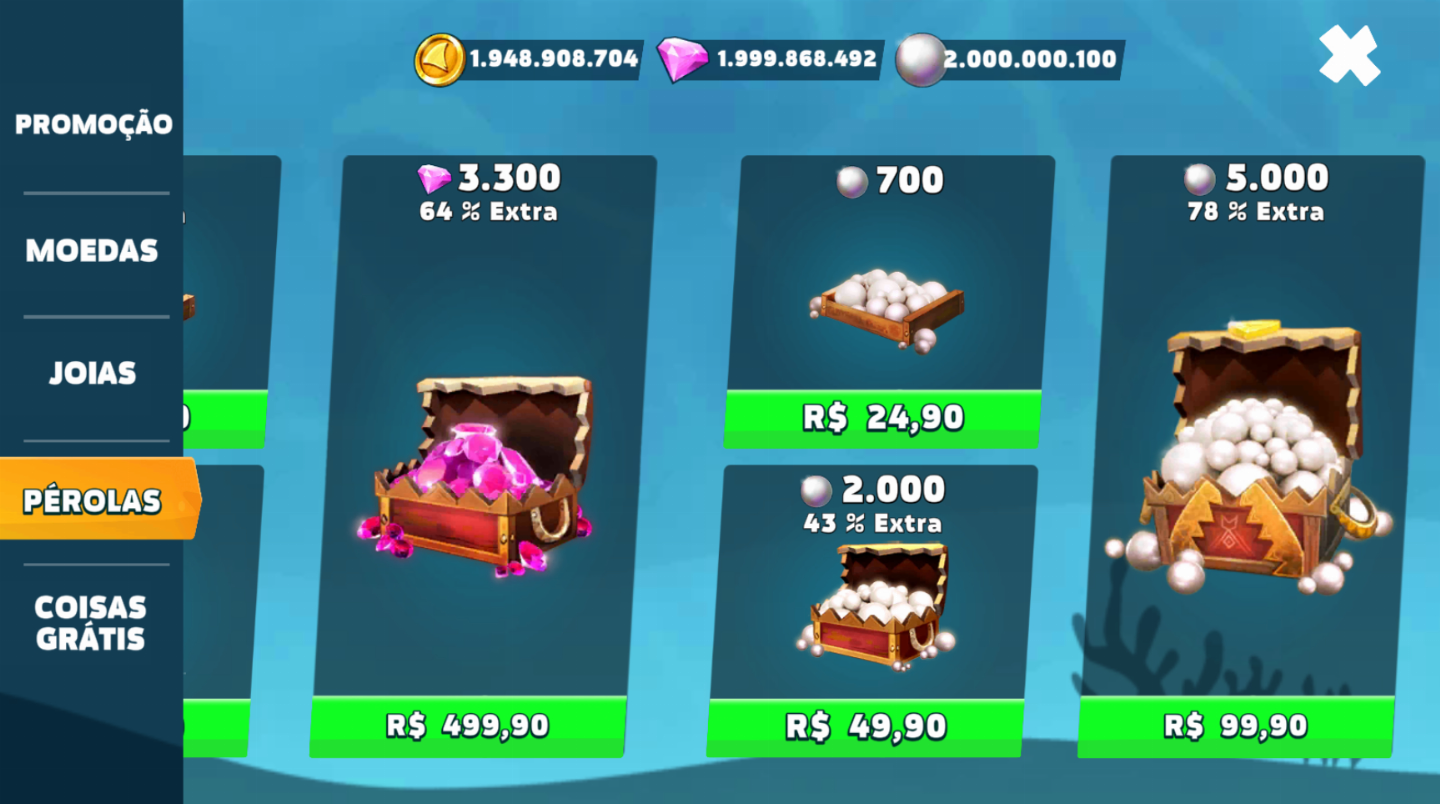 HUNGRY SHARK WORLD | CONTAS FULL | 2B MOEDAS + 2B JÓIAS + 2B PÉROLAS | ANDROID