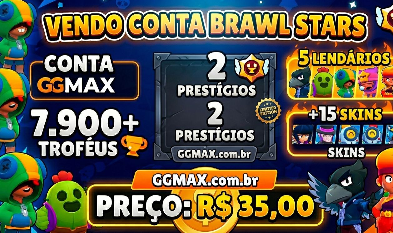 CONTA BRAWL STARS, SKINS LEGENDARIOD E ETC