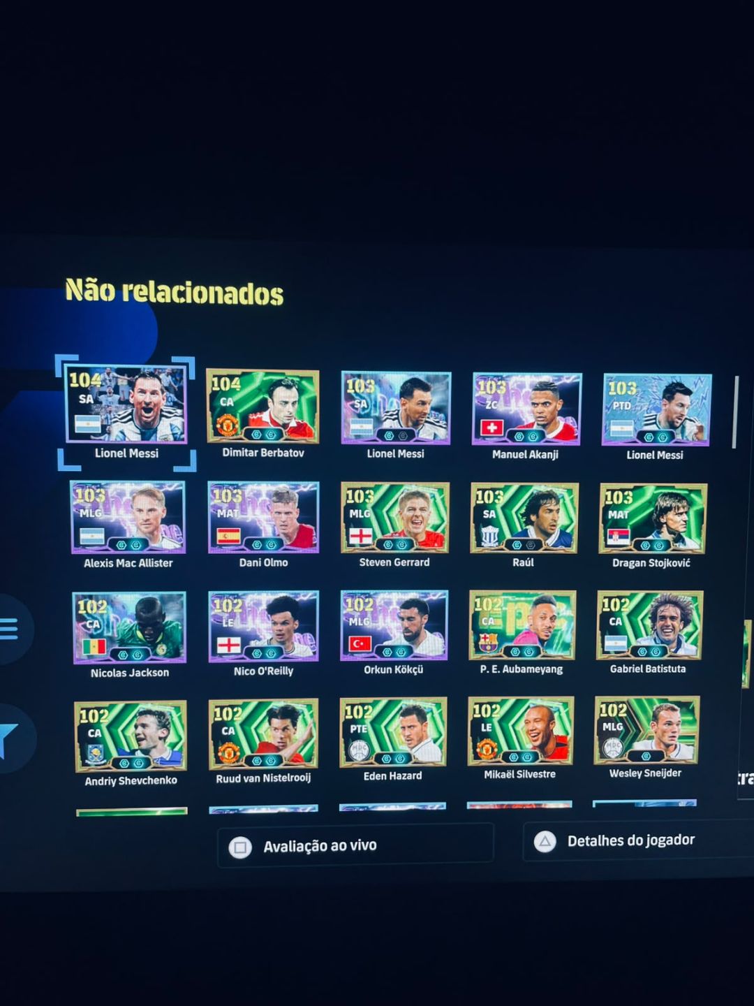 Conta de efootball (ps4,ps5) haaland 108 e mais ps plus na conta
