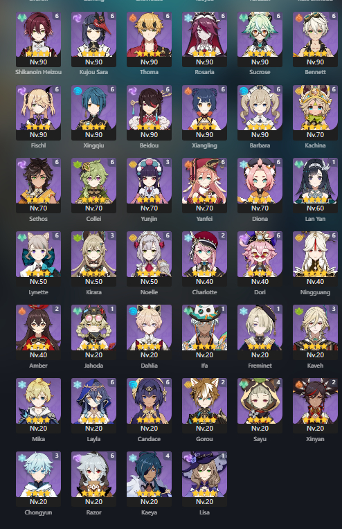 (ACC META) 33 T5 + 7 constelações distribuidas em chars fortes c/ Assinaturas
