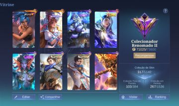 CONTA MOBILE LEGENDS - 317 skins - Todos os heróis - Full acesso