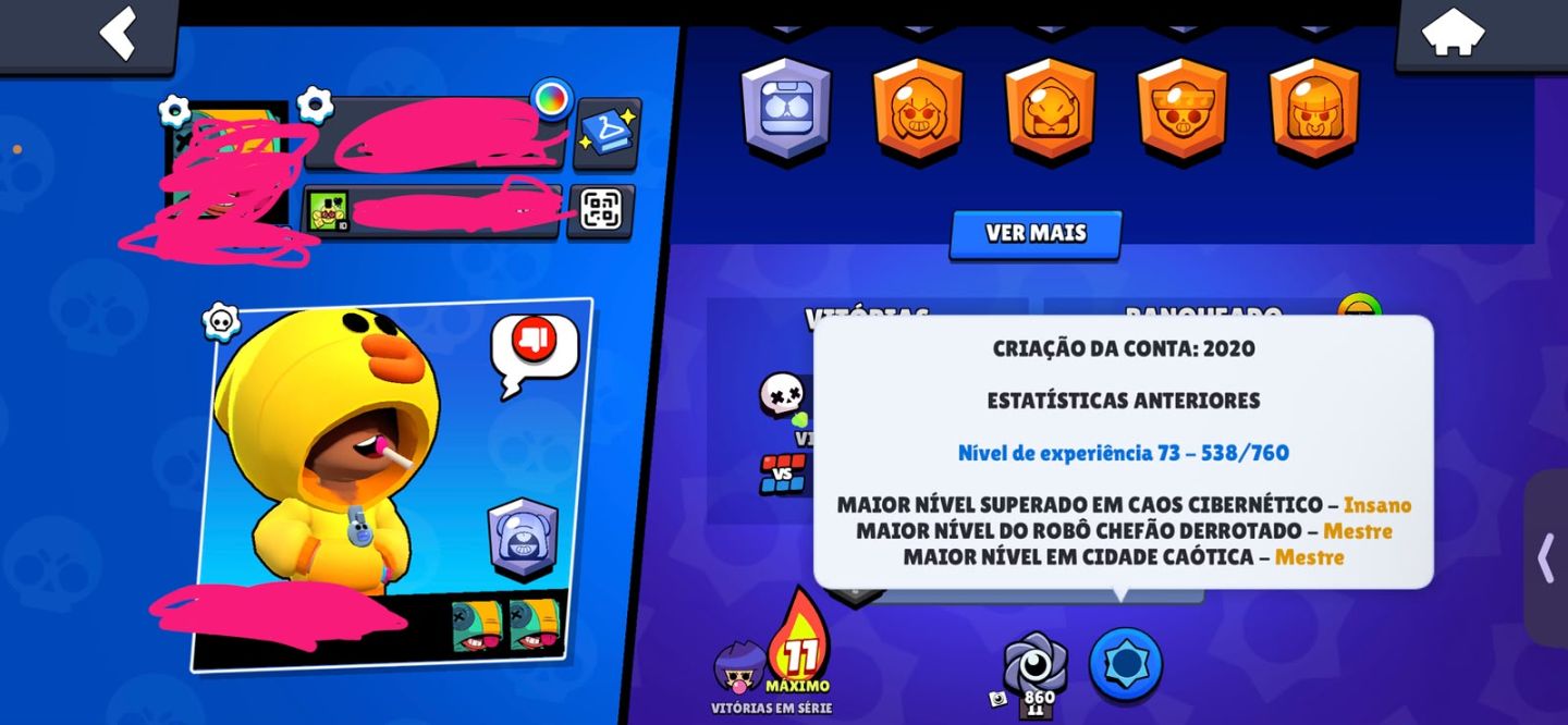 CONTA DE BRAWL STARS COM EDGAR PORTADOR DA LUZ