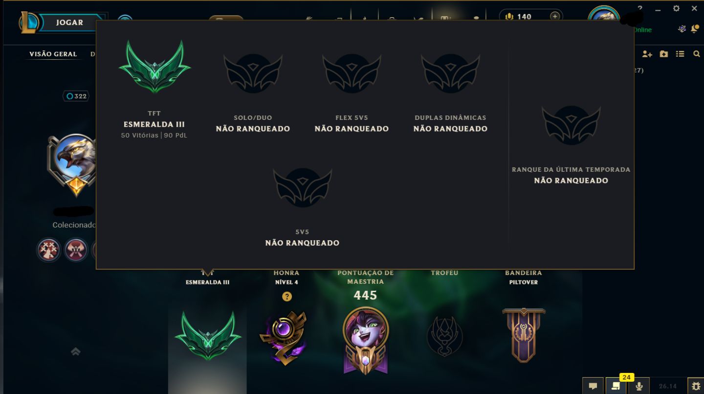 CONTA VALIOSA LOL LEVEL 322 - 334 SKINS NO TOTAL