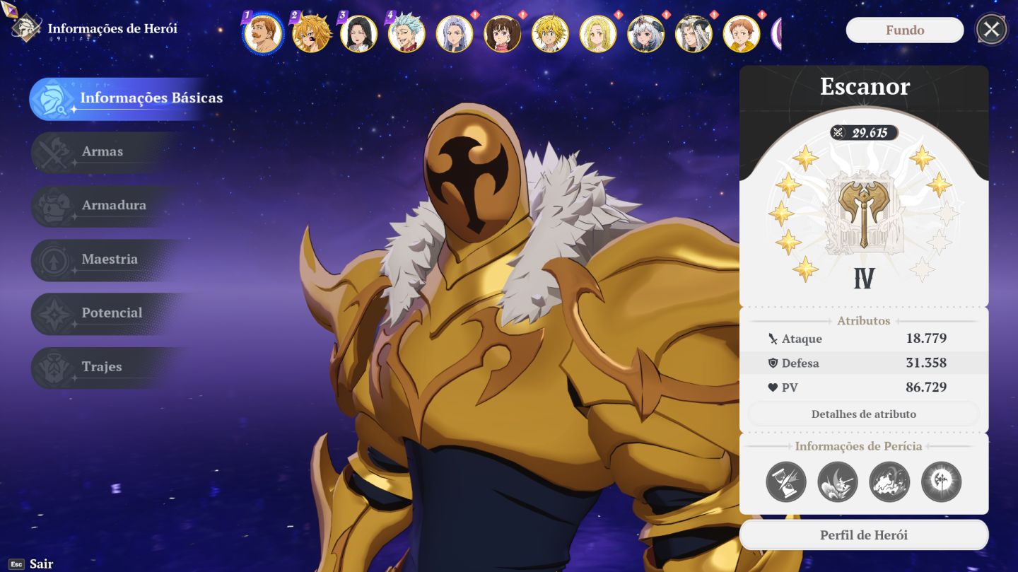 CONTA The seven deadly sins origin muito boa com bastante fragmentos estrelares