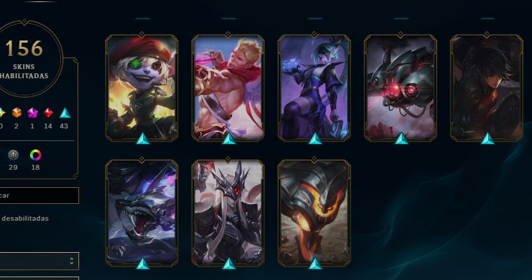 Conta gold / mmr bom / full acesso 150 skins +