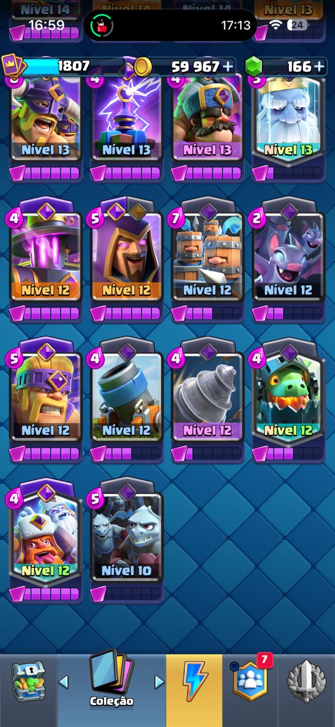 Conta Clash royale lvl 16, Várias cartas full,9 anos de conta