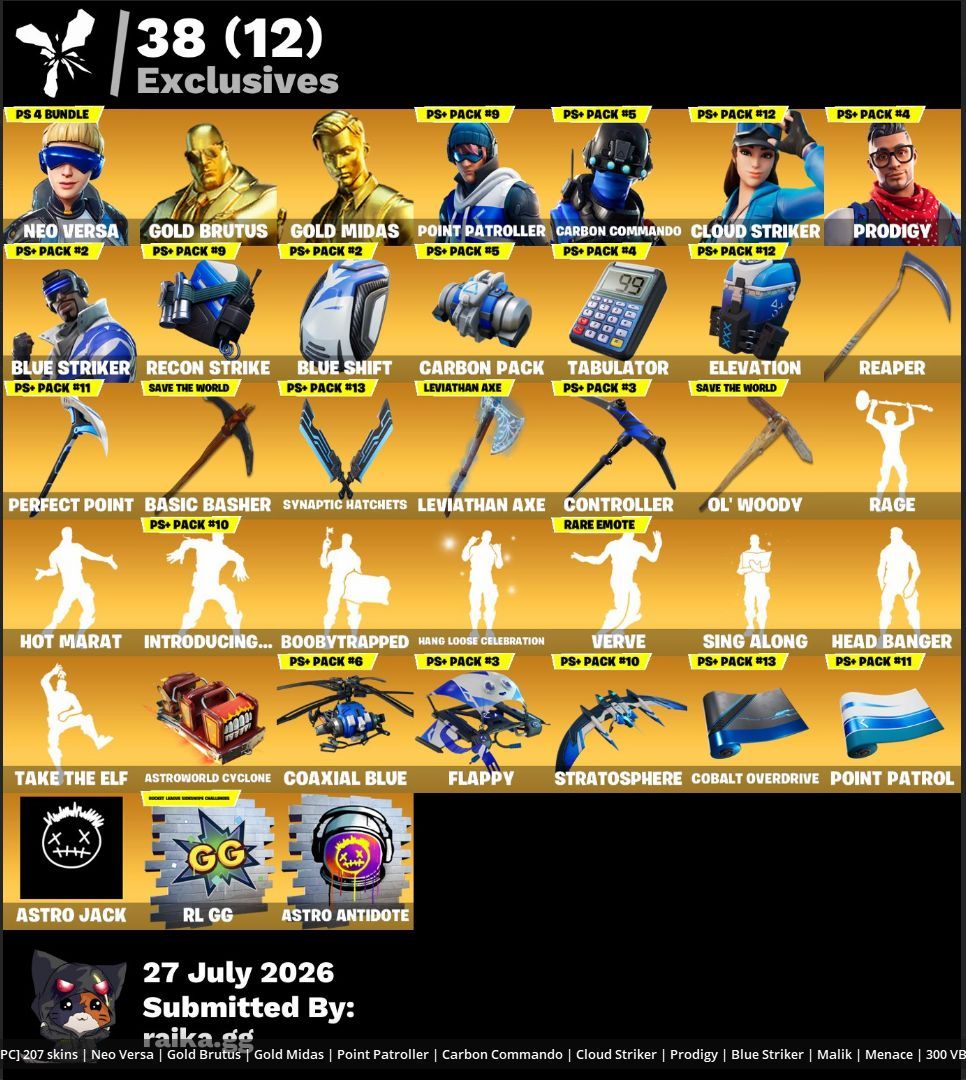 Conta Fortnite com várias skins