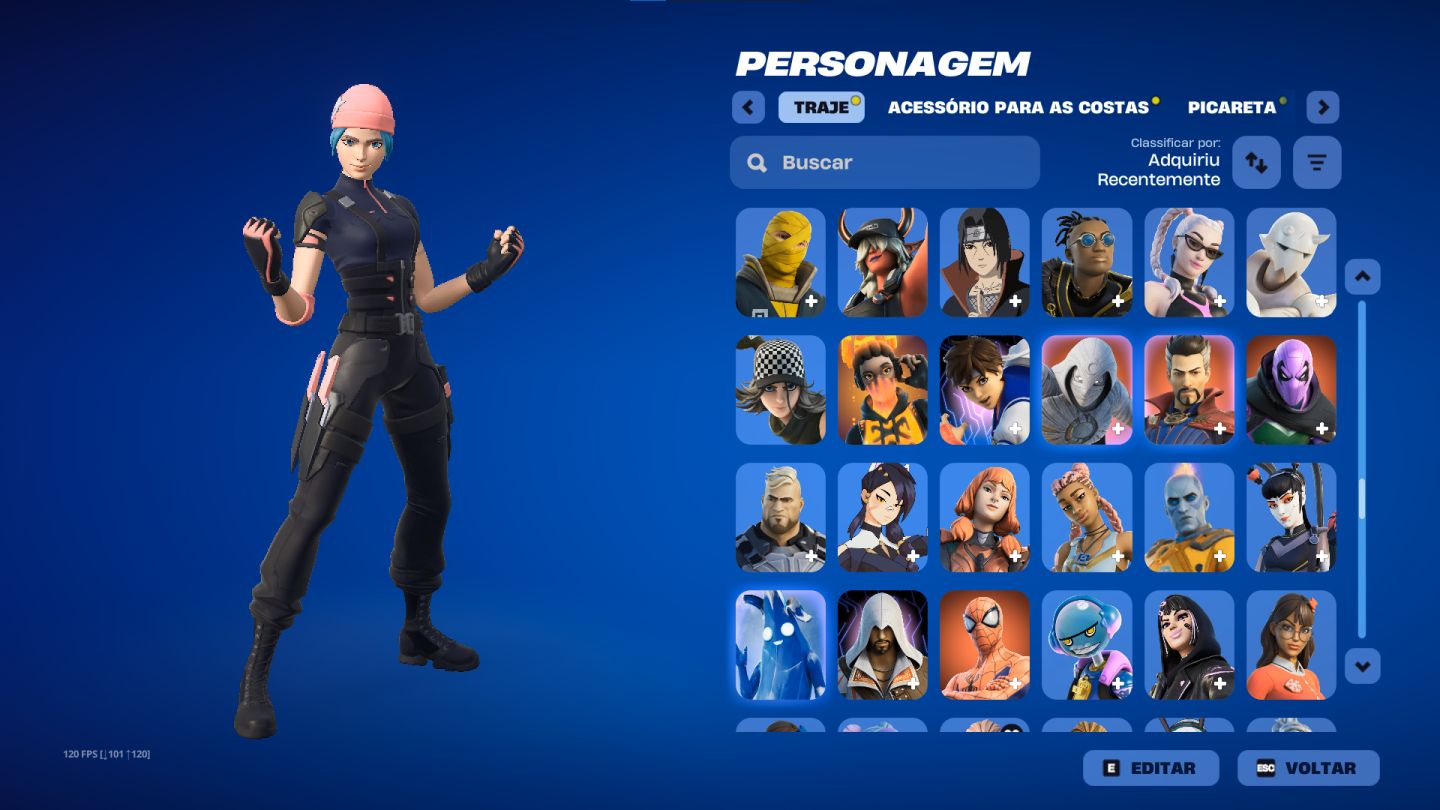 Conta com passes antigos e skins raras (Fortnite)
