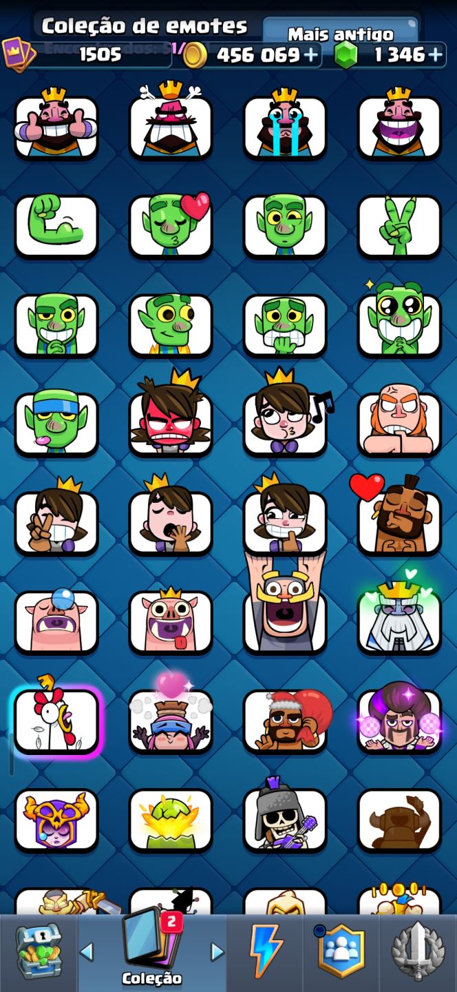 VENDE SE CONTA CLASH ROYALE 1.346 GEMAS + MUITO OURO E CARTAS RARA E MUITO MAIS