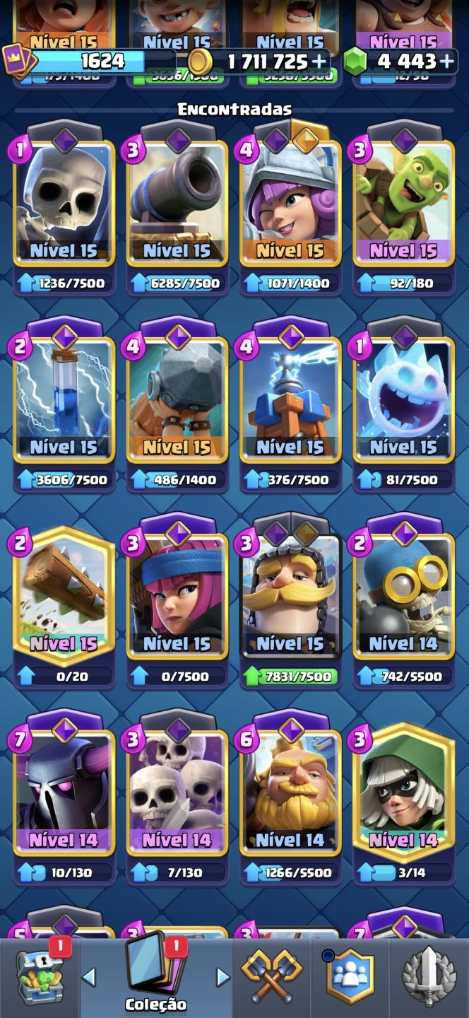 Conta Supercell ID CLASH ROYALE +10000 TROFÉUS 7 EVO