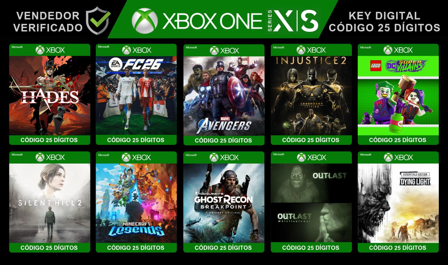 KEYS Jogos Xbox One Xbox Series X|S - Código 25 Dígitos em Promoção