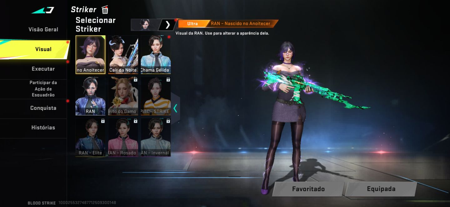 Conta de Blood Strike com eternas.