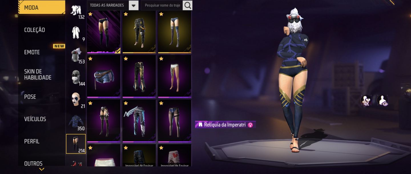 Conta de free fire com itens muito raros, preço negociável!!!!