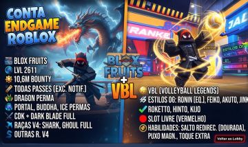 Conta VBL, blox fruits e muitos outros jogos.