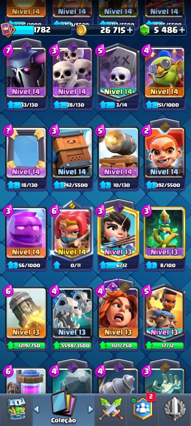 1782 COLEÇÃO | 21 EVO | 5486 GEMAS | 10832 | 91 EMOTES