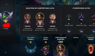 CONTA LOL SEGURA COM 134 SKINS PLATINA 2 MUITOS CAMPEOES HONRA 4 NIVEL 263