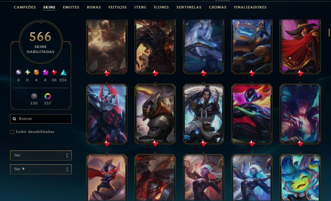 Lvl 1064/566 skins/Todos os dados/ main adc
