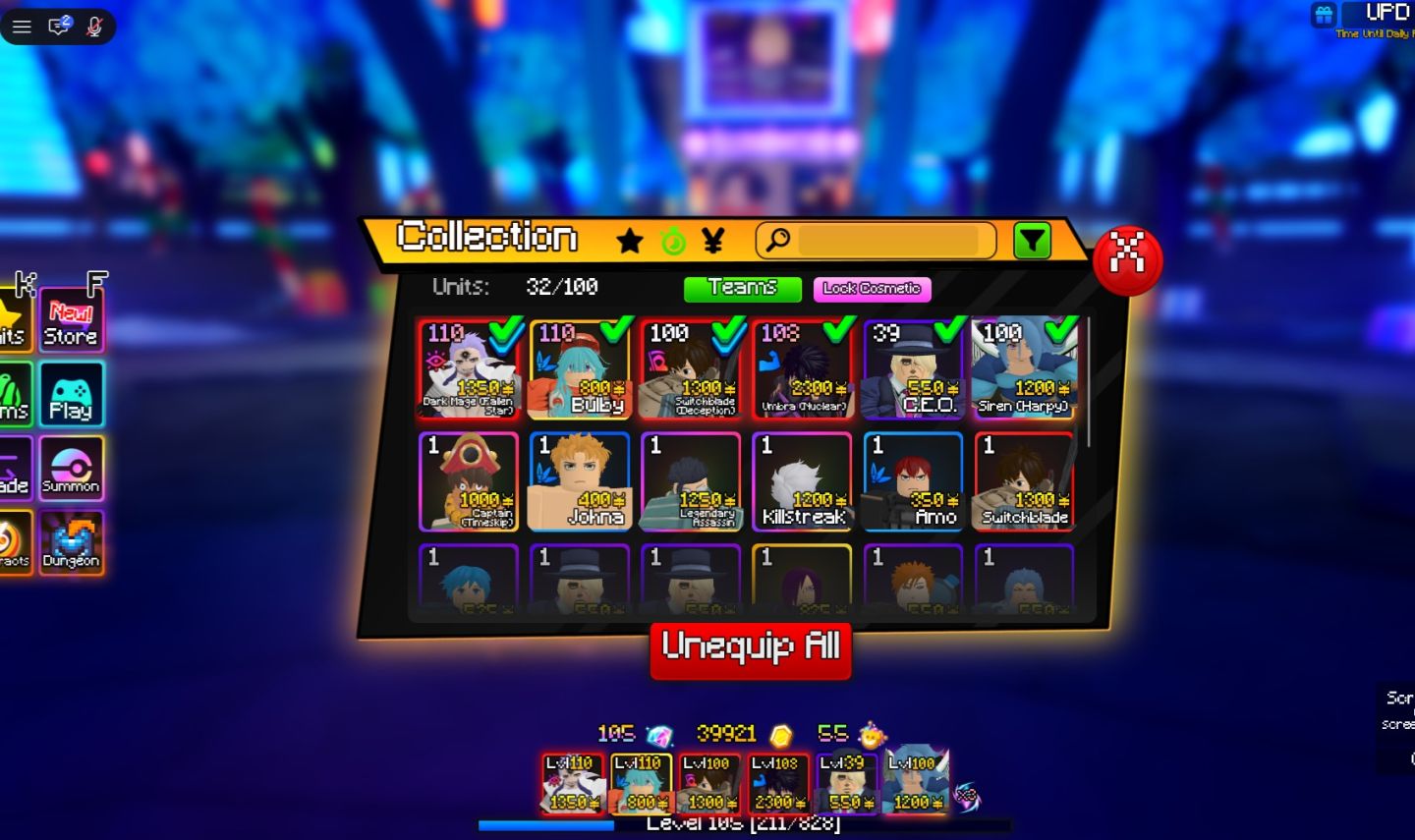 Conta anime adventures lvl 104