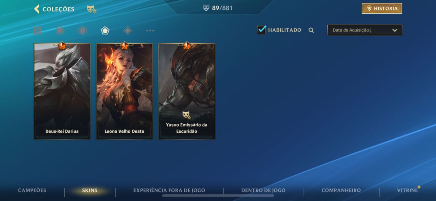 Conta skins raras, passes raros