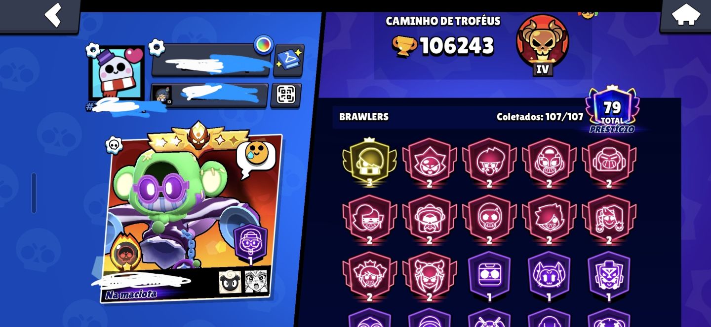 CONTA RARA DE BRAWL STARS, 4 RANK 35, PRESTIGIO 3, MESTRES 2024