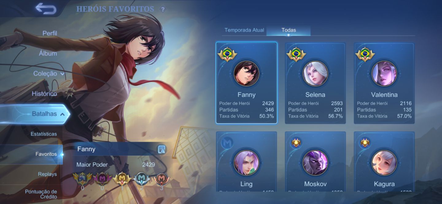 Conta de MOBILE LEGENDS FANNY MIKASA