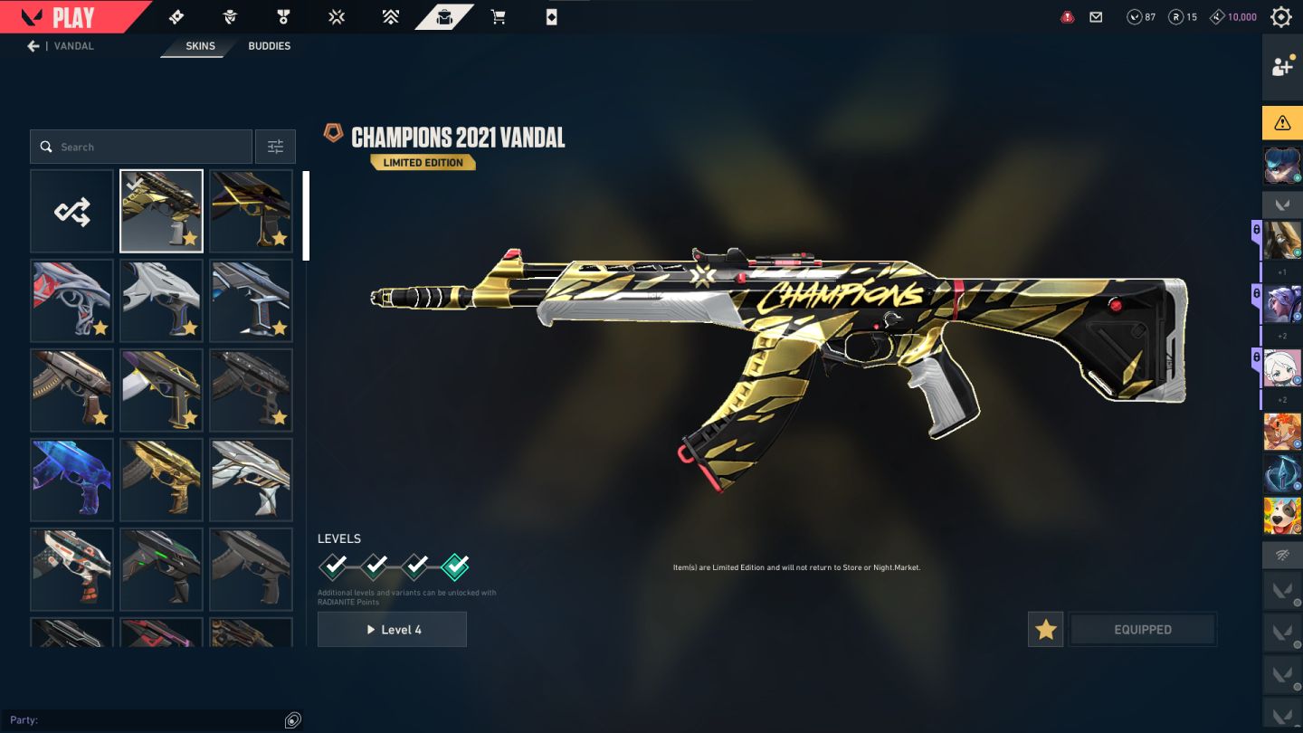 Minha conta do VALORANT com muitas SKINS e CHAMPIONS RARAS