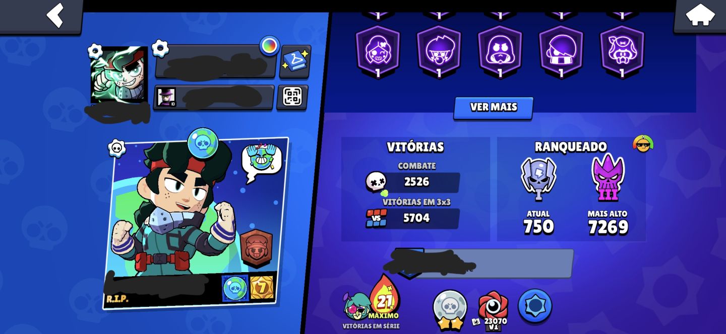 CONTA BRAWL STARS 2018 RARA SHELLY ESTELAR + FAMA LUNAR II