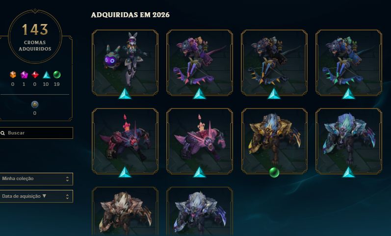 Conta LoL 400 skins, plat 4