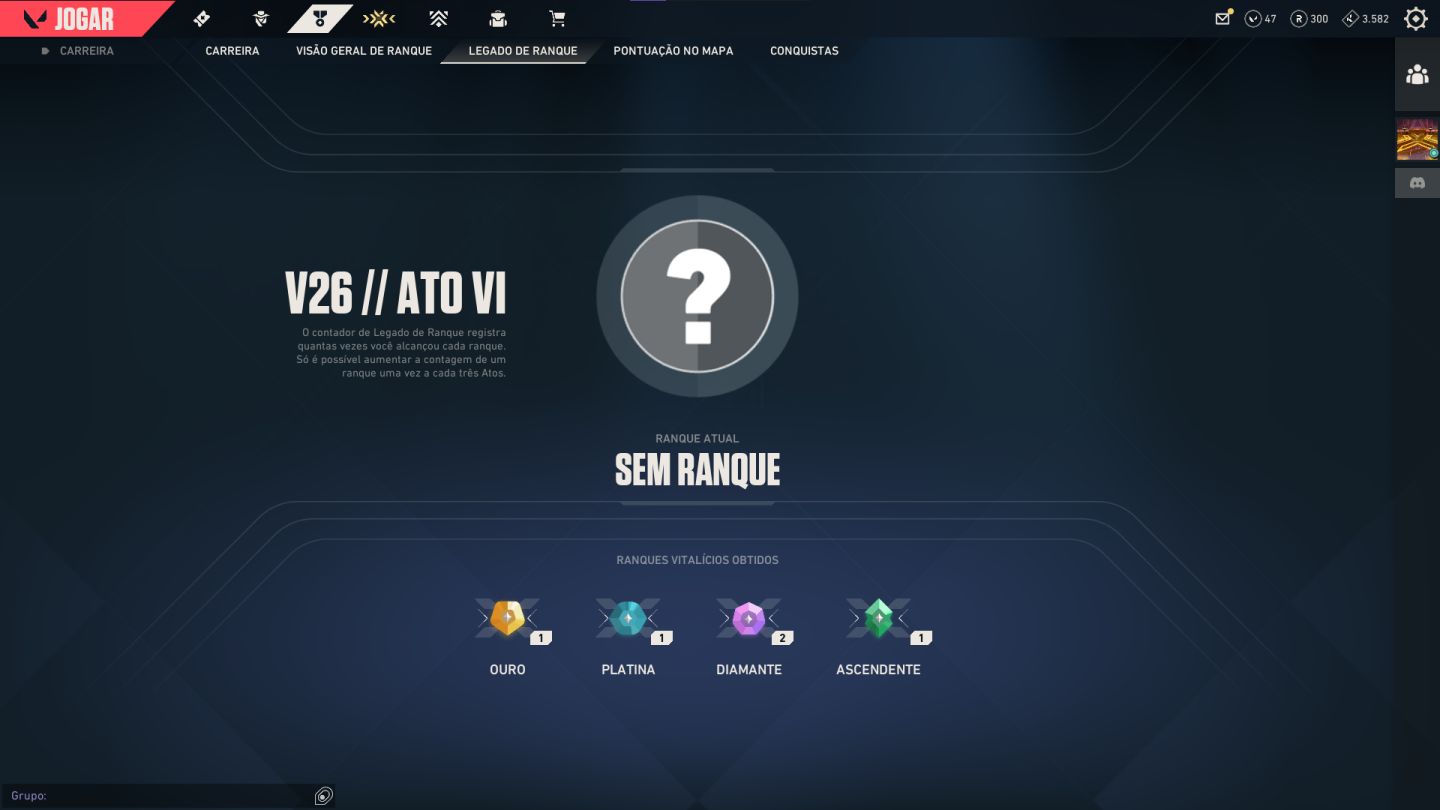 CONTA SMURF SEM RANK (D2 ATO PASSADO) PEAK ASCENDENTE 1, 2 SKINS