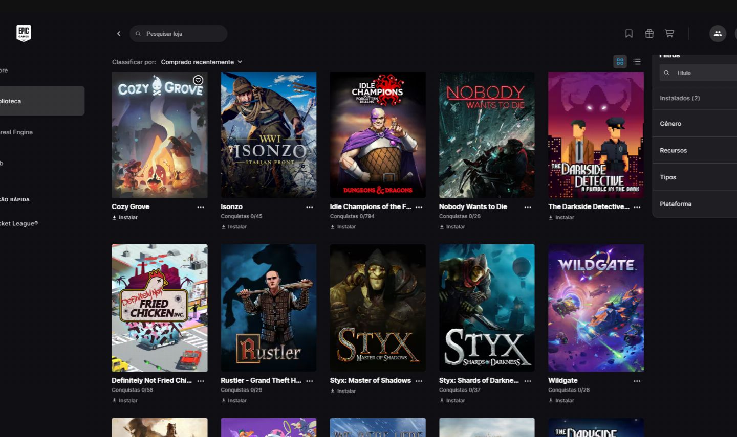 CONTA EPIC GAMES - HOGWARTS LEGACY + NOBODY WANTS TO DIE + 20 JOGOS