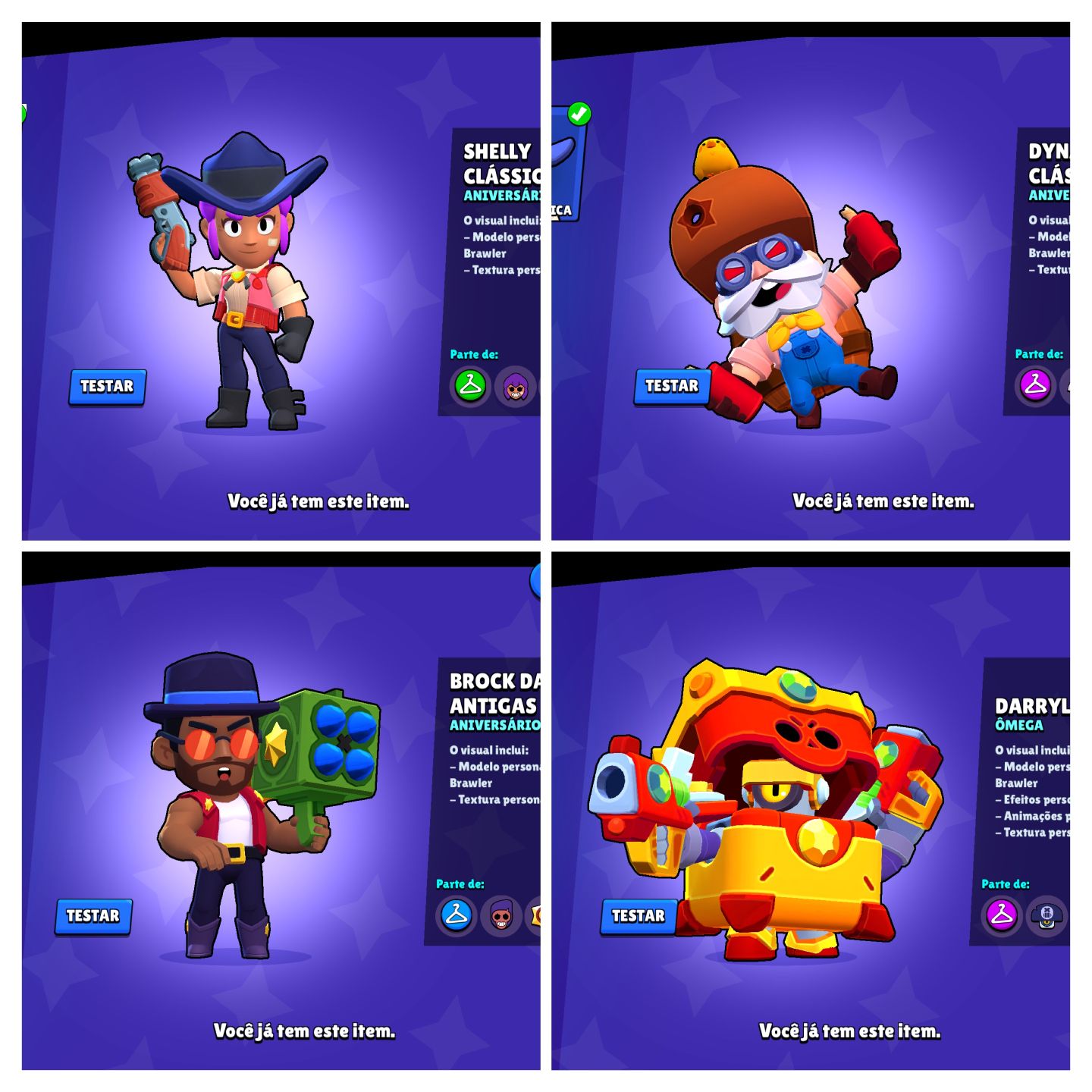 CONTA BRAW 46K |FAMA SATURNIANA 3 -107 BRAWLERS MAIS DE 270 SKINS E 10 PASS PLUS