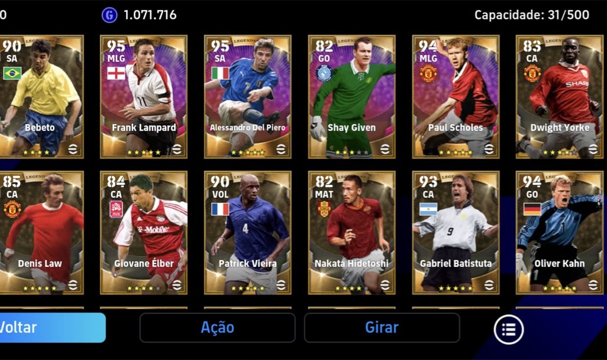 Conta de efootball desde 2020 com 31 LEGENDS