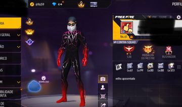 Conta de Free Fire nível 60 com itens muitos raros