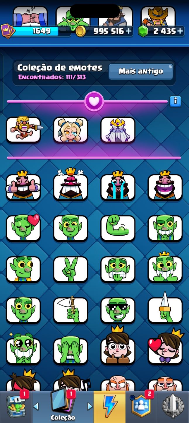 Conta Clash Royale deck full
