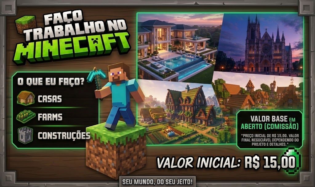 Construções no Minecraft por Encomenda | Casas, Farms e Muito Mais!